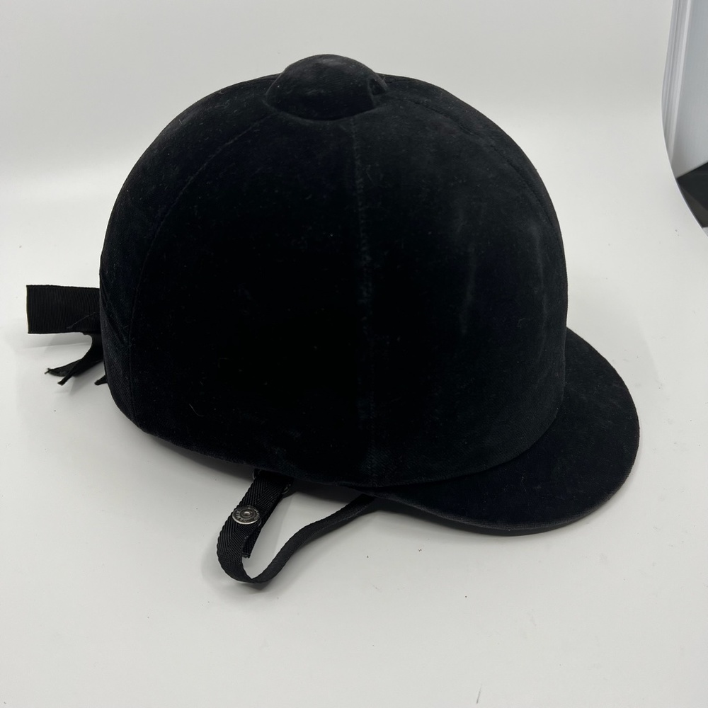 Vintage 1970's Beaufort Hunt Cap English Riding Black Velvet Equestrian Made In